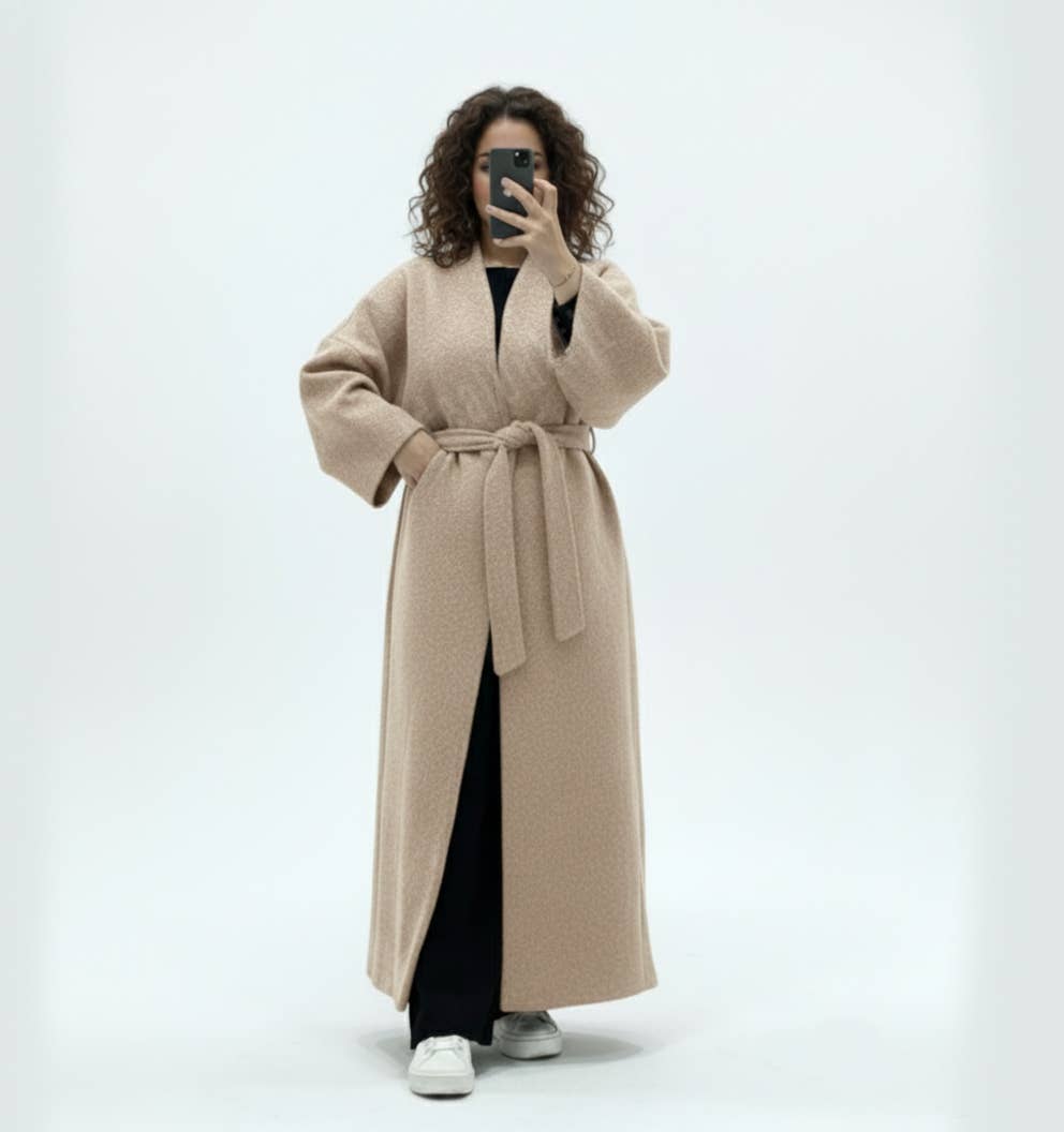 Langer Wollmantel mit Gürtel 🧶 🧥