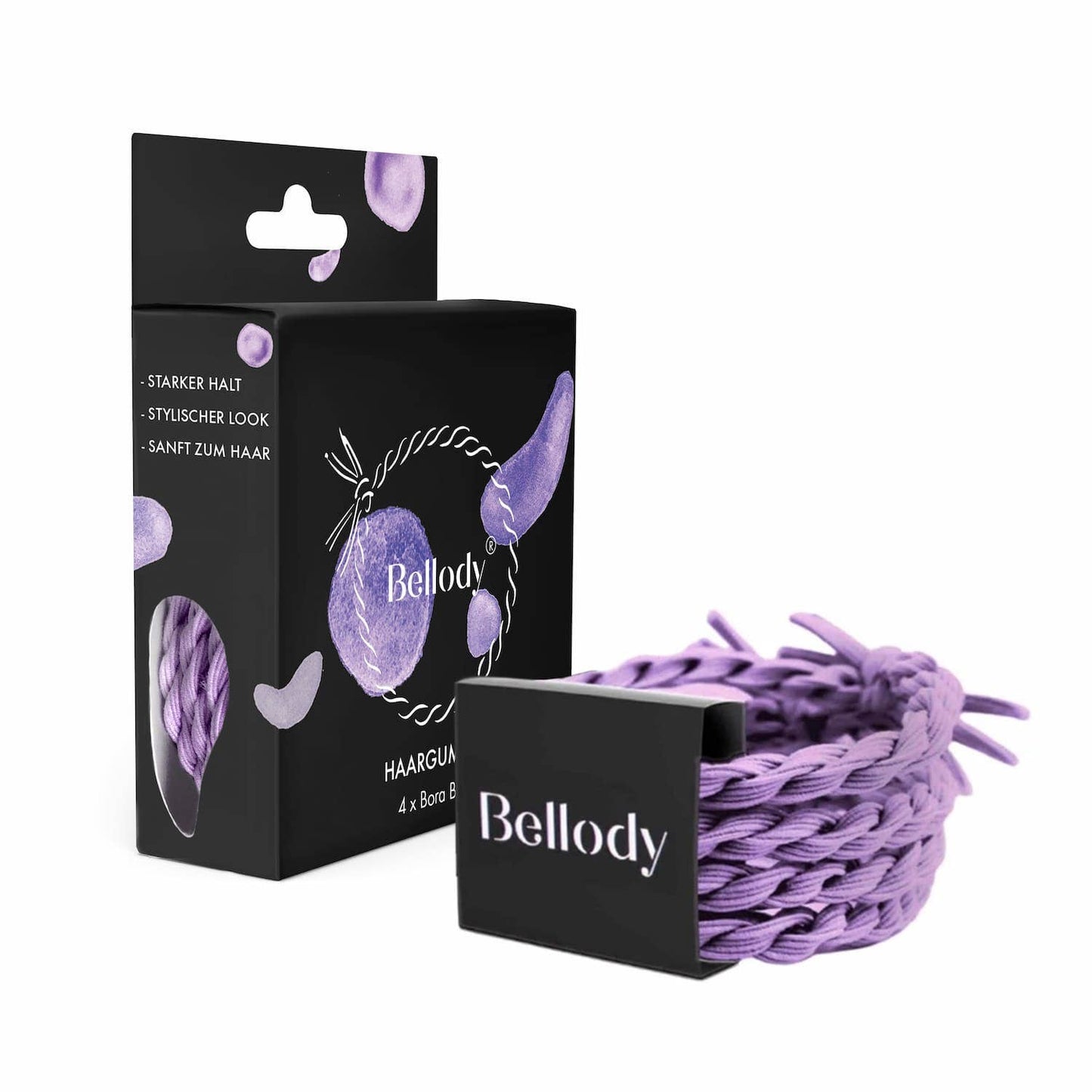 Bellody - Elastici per capelli viola - Bellody® (4 pezzi - Bora Bora)